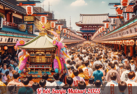Lễ hội Sanja Matsuri 2025 – Một trong những lễ hội lớn nhất Tokyo mà bạn không thể bỏ lỡ